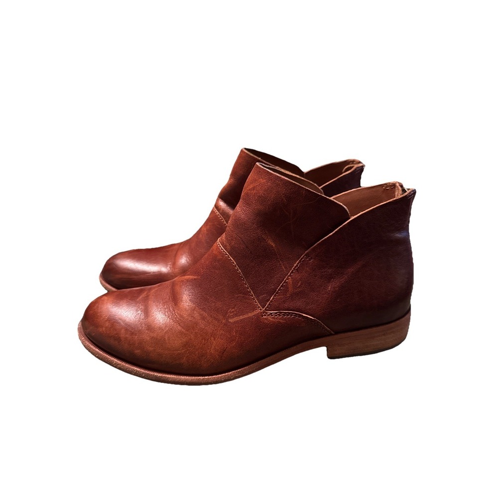 Kork-Ease Cognac Leather Ankle Booties